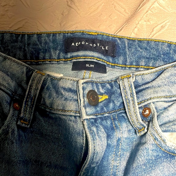 AÉROPOSTALE jeans, slim, 29 by 30 ripped. Good condition, torn lightly. - Picture 4 of 6